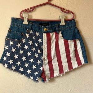 Forever 21 Flag Shorts